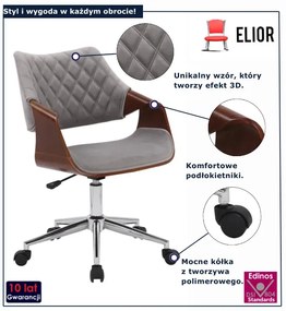 Nowoczesny szary fotel obrotowy E5-K35