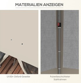 Outsunny Pawilon składany, regulowana wysokość, zasłony z siatki, torba transportowa, stelaż stalowy, 3 x 3 x 3 m, Beżowy