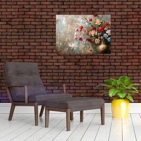 Obraz na szkle - Wazon z kwiatami (70x50 cm)