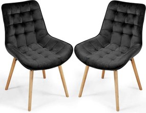 Zestaw krzeseł do jadalni, czarny, 2 szt