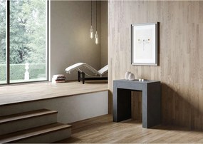 Konsola rozkładana 78x47/299 cm Allin Antracytowy efekt stucco wewnętrzne przedłużenia