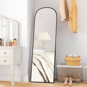 HOMCOM Duże lustro stojące całociałowe nowoczesny design czarna rama 50x1615 cm | Aosom PL