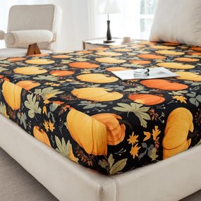 PrzytulneMieszkanie.pl Prześcieradło z mikrofibry ORANGE PUMPKINS kolorowe 90x200 cm