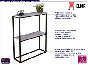 Nowoczesna konsola z półkami czarny + beton - Carello 4X