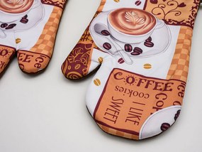 Zestaw 2 brązowych rękawic z magnesem COFFEE FROTH