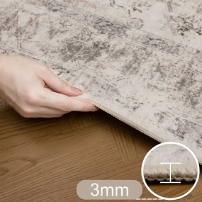 Dywan vintage INKA Medalion z Efektem Postarzenia Beżowy 140 cm x 200 cm