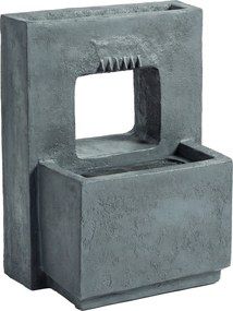 Outsunny Fontanna ogrodowa, 2-poziomowa z oświetleniem LED, donicą, designem kamienia, regulowana, 45 x 31,5 x 58,5 cm | Aosom PL