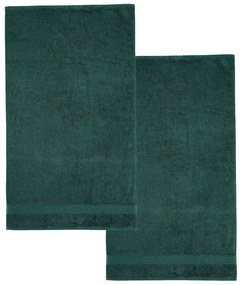 Ciemnozielone bawełniane ręczniki kąpielowe frotte zestaw 2 szt. 90x140 cm Anti-Bacterial – Catherine Lansfield