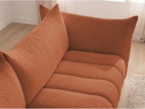 Pomarańczowa sofa z materiału bouclé 286 cm Azra – Bobochic Paris