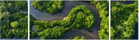 Obraz - Krajobraz leśny z rzeką (170x50 cm)