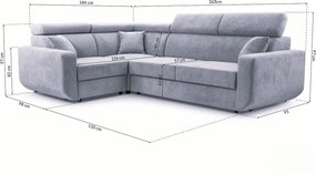 Masseno Narożnik RENO z funkcją spania i pojemnikiem na pościel Narozniki L, Rozkładana sofa - Zielony, VELO 629