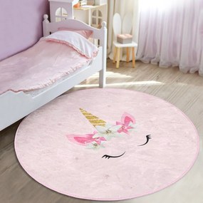 Różowy dywan dziecięcy ø 80 cm Comfort – Mila Home