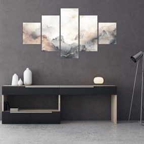 Obraz - Górska abstrakcja z teksturą marmuru (125x70 cm)