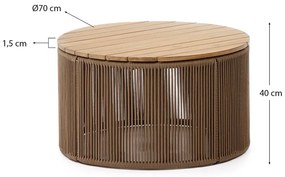 Okrągły stolik ogrodowy z blatem z drewna akacjowego ø 70 cm Dandara – Kave Home