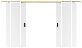 Drzwi przesuwne podwójne chowane w ścianie - 2 x wys. 205 x szer. 73 cm - MDF + białe PCV - VARIN II