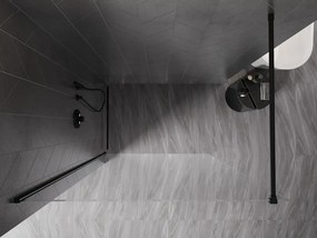 Mexen Kioto-X ścianka prysznicowa Walk-in 150 x 200 cm, transparent 10 mm, czarna - 800-150-101-70-00-X