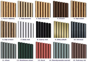 Akustyczne panele lamelowe 2 szt. khaki H4-S18