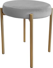 Taboret DIOR stelaż metalowy tkanina Welur : Kolor Stelaża - Złoty, Kolor tkaniny - VELVET - MG17, Typ tkaniny - Velvet