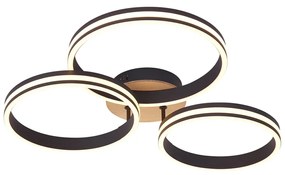 Lampa sufitowa drewniana z LED, 3-stopniowa regulacja ściemniania, 3-źródła światła - Navara