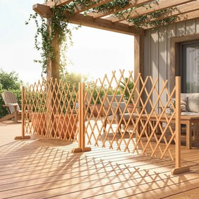 Outsunny Kratka nożycowa 2-częściowy zestaw rozszerzalna wolnostojąca z podstawami 180 x 30 x 103 cm Brązowa | Aosom PL