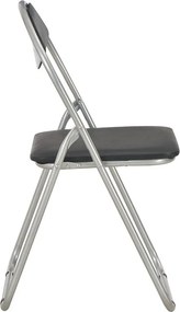 Zestaw 4 składanych krzeseł do jadalni z czarnym sztucznym skórzanym obiciem dla optymalnego oszczędzania miejsca