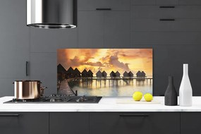 Panel Kuchenny Kolorowe Domki Nadmorskie