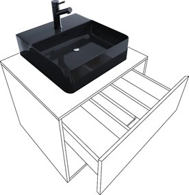 Umywalka 4-częściowa meble łazienkowe Lendas 60 cm L