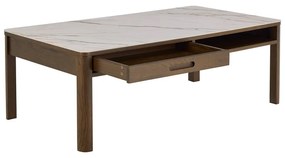 Beżowo-ciemnobrązowy stolik z ceramicznym blatem 70x130 cm Southampton – Actona