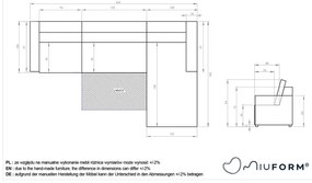 Beżowy rozkładany narożnik modułowy ze schowkiem (prawostronny) Lulu – Miuform