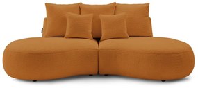 Musztardowa sofa z materiału bouclé 260 cm Saint-Germain – Bobochic Paris