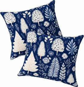 Zestaw 2 szt. poszewek na poduszkę INDIGO BLOOM 45x45 cm