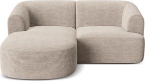 Jasnobrązowy sztruksowy narożnik (lewostronny/z szezlongiem) Campi – Cosmopolitan Design