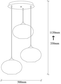 Lampa wisząca w czarno-żółtym kolorze ze szklanym kloszem ø 50 cm Camini – Opviq lights