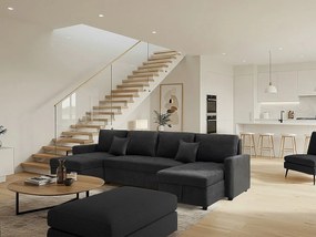 Panoramiczna rozkładana sofa "Antoine" ze schowkami - 5-osobowa - Ciemnoszary