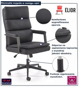 Nowoczesny czasrny fotel obrotowy W4-E16