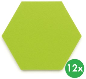 Panel akustyczny, samoprzylepny, sześciokąt, 30x26 cm, 12 szt., zielony