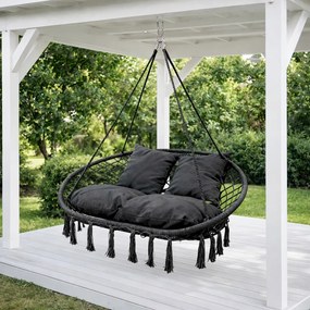 Dwuosobowa huśtawka ogrodowa - bocianie gniazdo Nestio HC-2502-GR, kolor szary