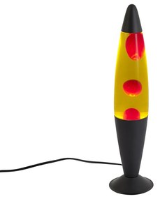 Lampa lawa żółta z czerwonym woskiem z LED - Molten Lava Oswietlenie wewnetrzne