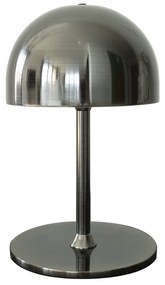 Ciemnoszara lampa stołowa LED ze zdalnym sterowaniem i metalowym kloszem (wysokość 22 cm) Tim – Sirius