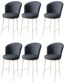 Zestaw krzeseł barowych Alte Anthracite and White, 6 szt., 6 szt.