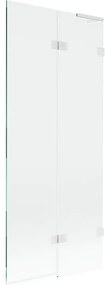 Mexen Lunar L parawan nawannowy 2-skrzydłowy prawy 80 x 150 cm, transparent, biały - 897L-080-100-20-00-P