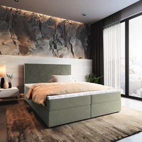 Masseno Łóżko kontynentalne MADO z pojemnikiem na pościel 140x200 cm - Zielony, INARI 34
