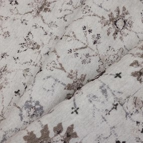 Dywan vintage INKA Floral z Efektem Postarzenia Kremowy koło 120 cm x 120 cm