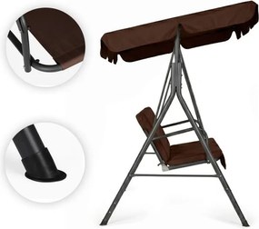 Huśtawka ogrodowa Cozy z regulowanym daszkiem, kolor brązowy