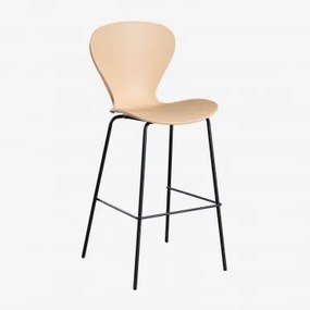 Zestaw 4 Wysokich Stołków Uit ↑75 Cm & Czarny & Polipropylen Pszeniczny Brąz & Polipropylen - Sklum