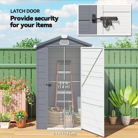 Outsunny schowek, 1,1 m², domek ogrodowy z dwuspadowym dachem, 133 x 102 x 180/208 cm