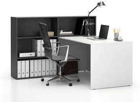 Zestaw mebli biurowych single SEGMENT, 3 półki, lewy, biały/grafit