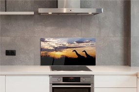 Szklany Panel Żyrafy w Otoczeniu Drzew