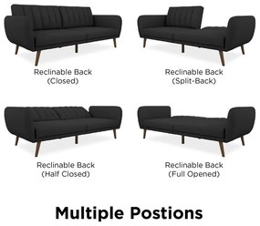 Ciemnoszara rozkładana sofa Novogratz Brittany