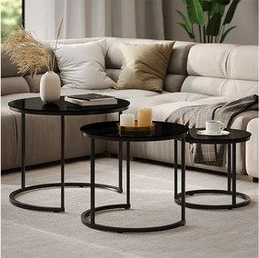 Zestaw stolików kawowych szkło 55x55x44.5 montreal